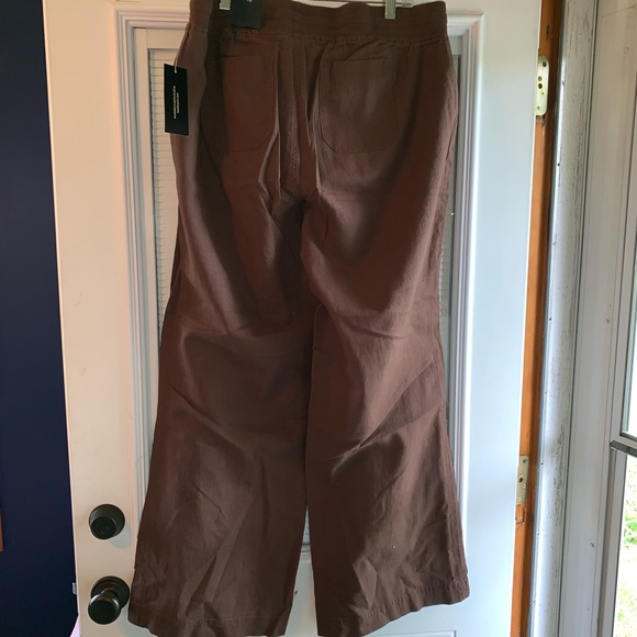 NWT Lane Bryant brown linen pants 14 - Picture 4 of 4